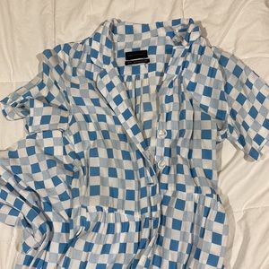 Baby blue checkered dress